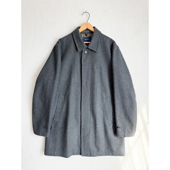 Gant Other - Gant Mens Charcoal Grey The Double Up Coat Wool Blend Car Coat Overcoat Jacket